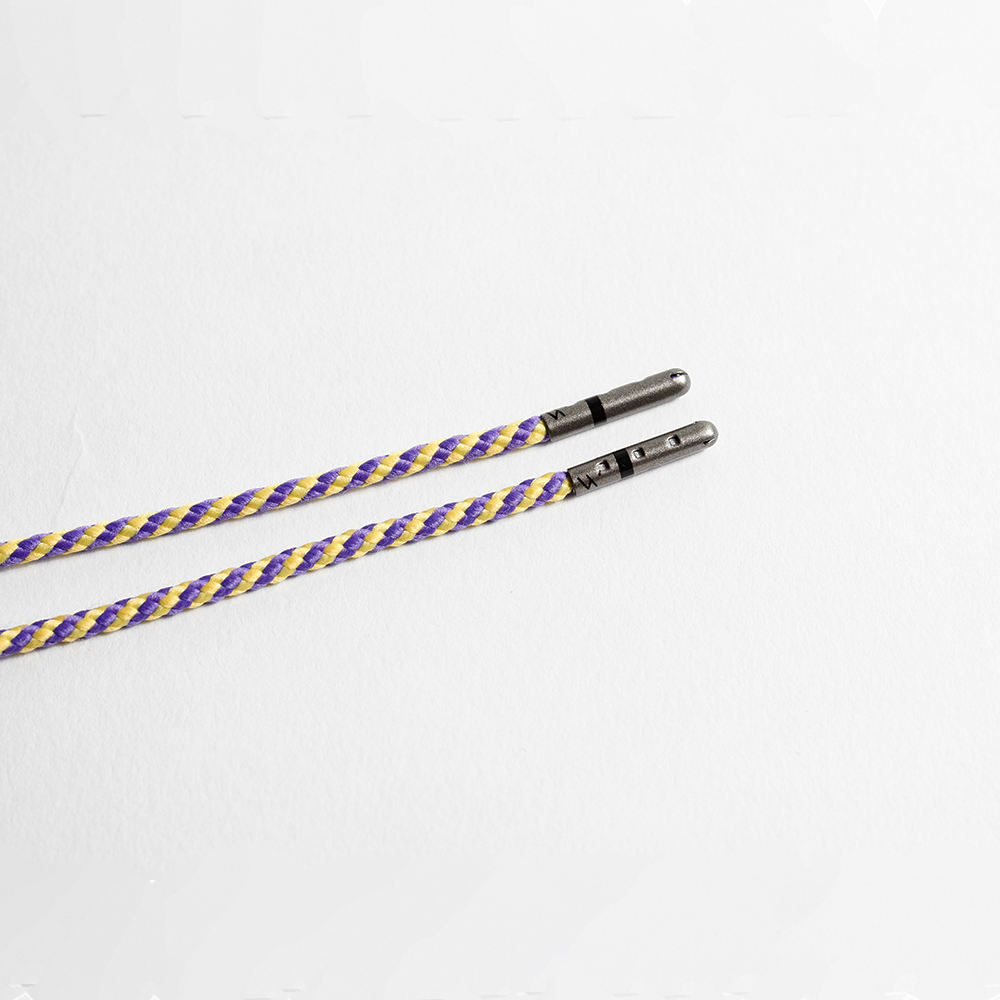 Whiskers Laces - Yellow & Purple Striped Shoelaces